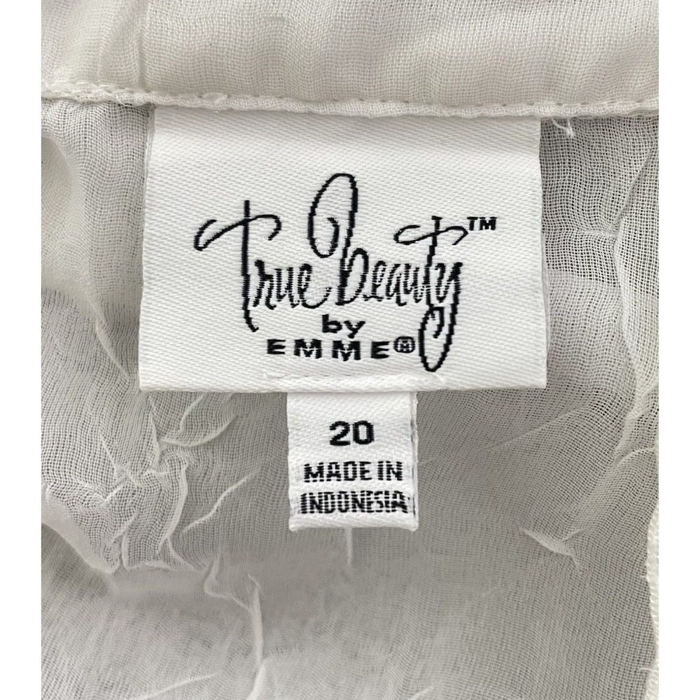 True Beauty Romantic White Crinkle Blouse Sheer Romantic Prairie Boho 20 - Picture 4 of 4